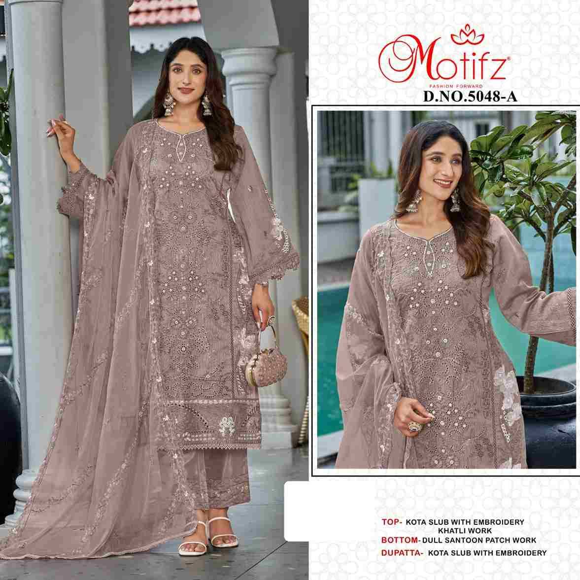 Motifz Hit Design 5048 Colours By Motifz 5048-A To 5048-D Series Beautiful Pakistani Suits Colorful Stylish Fancy Casual Wear & Ethnic Wear Kota Slub Dresses At Wholesale Price