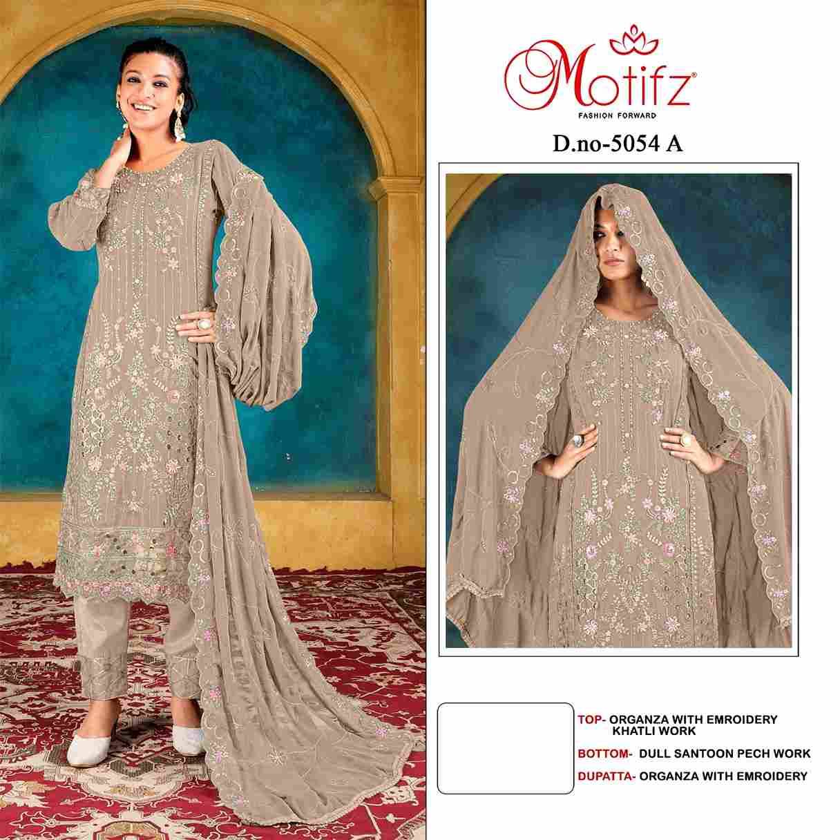 Motifz Hit Design 5054 Colours By Motifz 5054-A To 5054-D Series Beautiful Pakistani Suits Colorful Stylish Fancy Casual Wear & Ethnic Wear Organza Dresses At Wholesale Price
