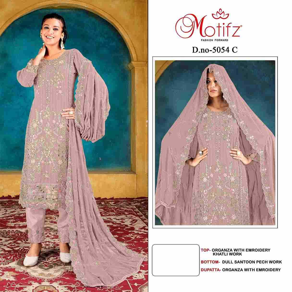 Motifz Hit Design 5054 Colours By Motifz 5054-A To 5054-D Series Beautiful Pakistani Suits Colorful Stylish Fancy Casual Wear & Ethnic Wear Organza Dresses At Wholesale Price