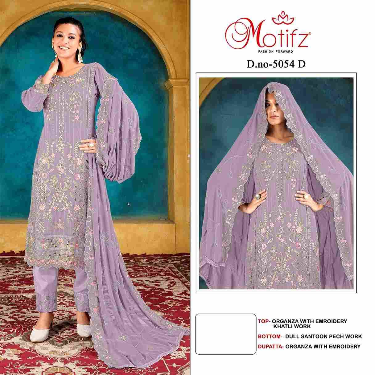 Motifz Hit Design 5054 Colours By Motifz 5054-A To 5054-D Series Beautiful Pakistani Suits Colorful Stylish Fancy Casual Wear & Ethnic Wear Organza Dresses At Wholesale Price
