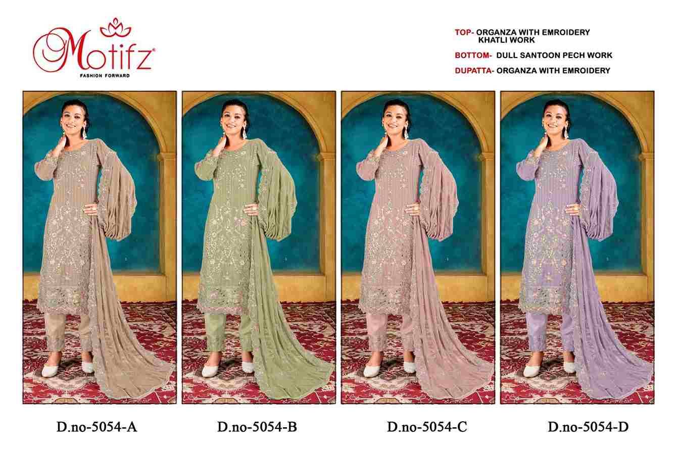 Motifz Hit Design 5054 Colours By Motifz 5054-A To 5054-D Series Beautiful Pakistani Suits Colorful Stylish Fancy Casual Wear & Ethnic Wear Organza Dresses At Wholesale Price