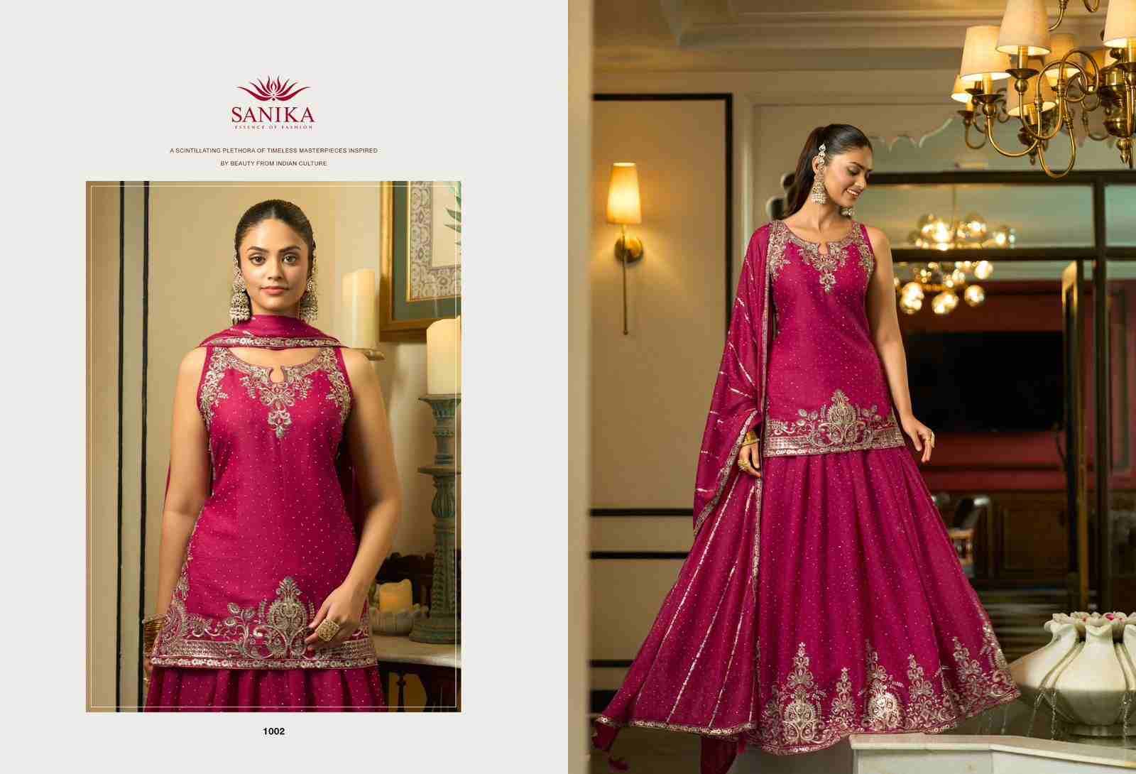 Varnika By Sanika 1001 To 1004 Series Beautiful Sharara Suits Stylish Fancy Colorful Party Wear & Occasional Wear Premium Georgette Silk Dresses At Wholesale Price