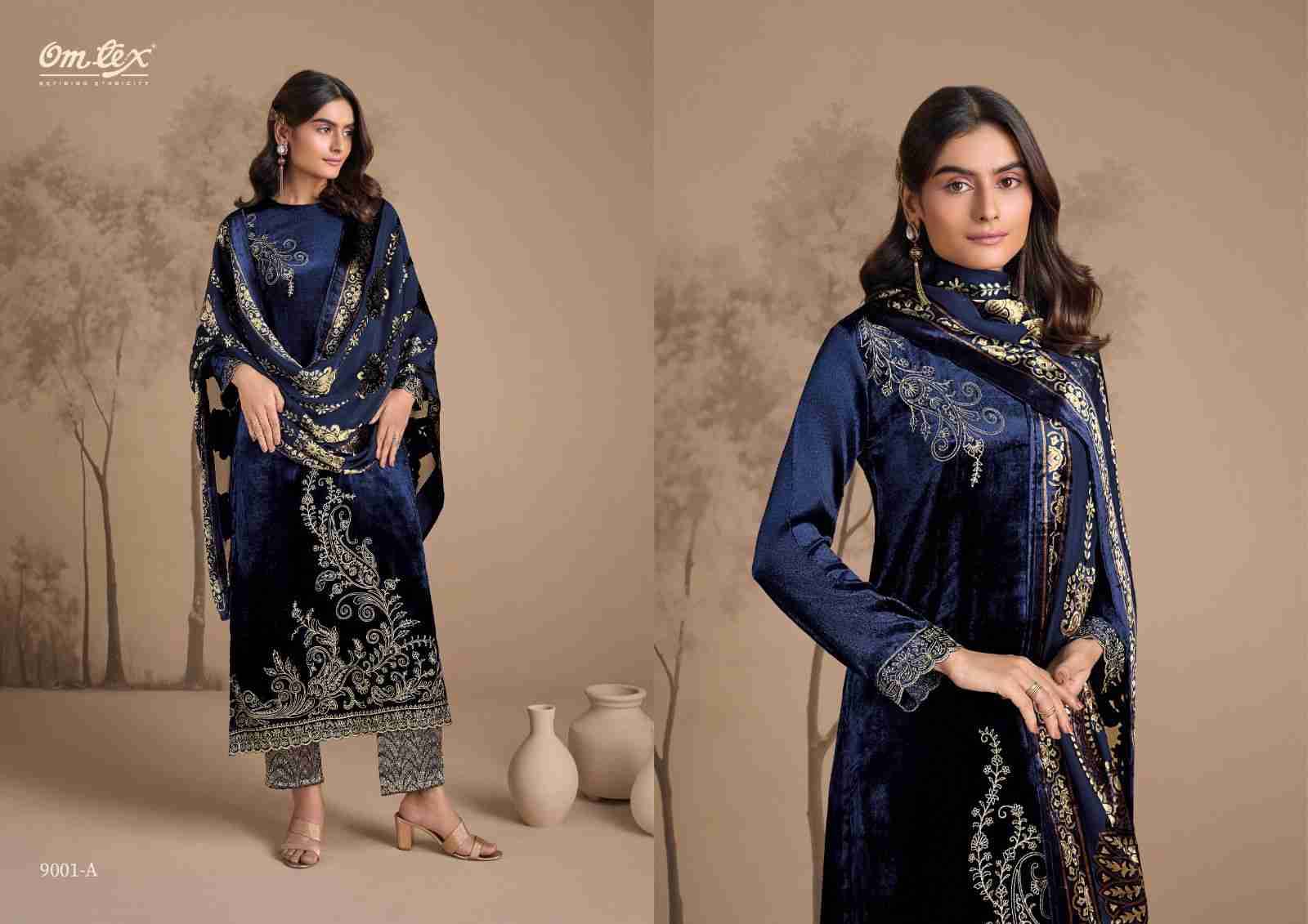 Ritha Vol-32 By Om Tex 9001-A To 9001-D Series Beautiful Festive Suits Colorful Stylish Fancy Casual Wear & Ethnic Wear Viscose Velvet Dresses At Wholesale Price