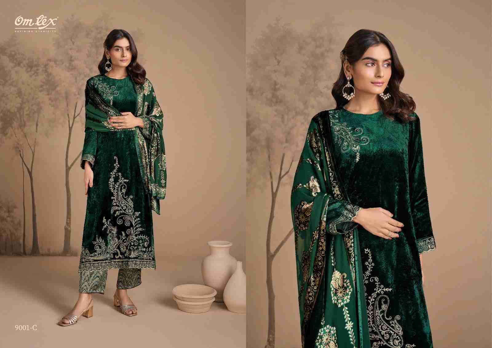 Ritha Vol-32 By Om Tex 9001-A To 9001-D Series Beautiful Festive Suits Colorful Stylish Fancy Casual Wear & Ethnic Wear Viscose Velvet Dresses At Wholesale Price