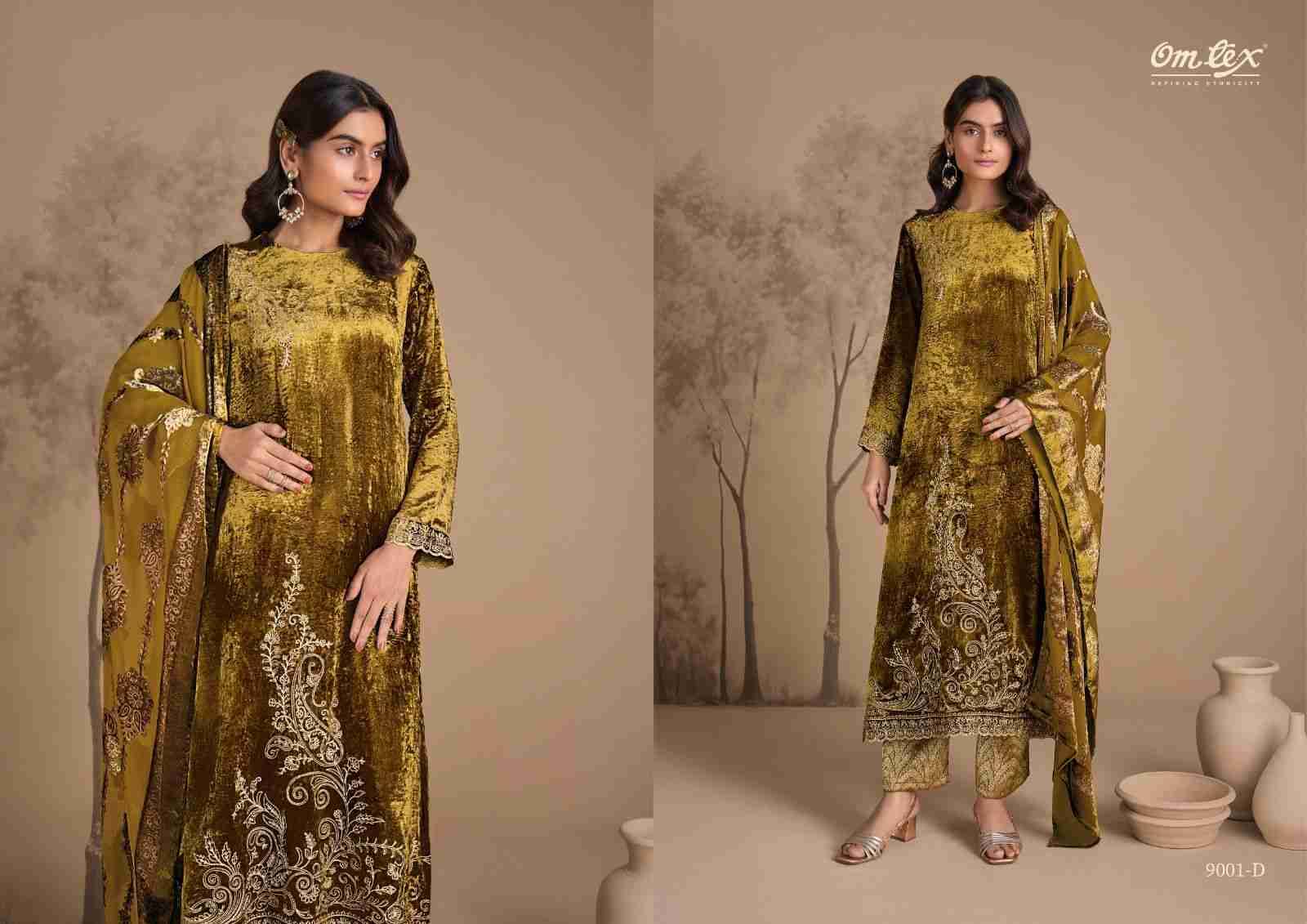 Ritha Vol-32 By Om Tex 9001-A To 9001-D Series Beautiful Festive Suits Colorful Stylish Fancy Casual Wear & Ethnic Wear Viscose Velvet Dresses At Wholesale Price