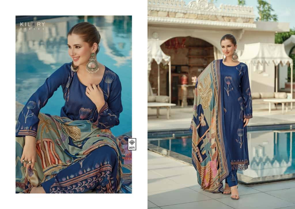 Dahleez By Kilory 2071 To 2076 Series Beautiful Festive Suits Colorful Stylish Fancy Casual Wear & Ethnic Wear Pure Viscose Pashmina Dresses At Wholesale Price
