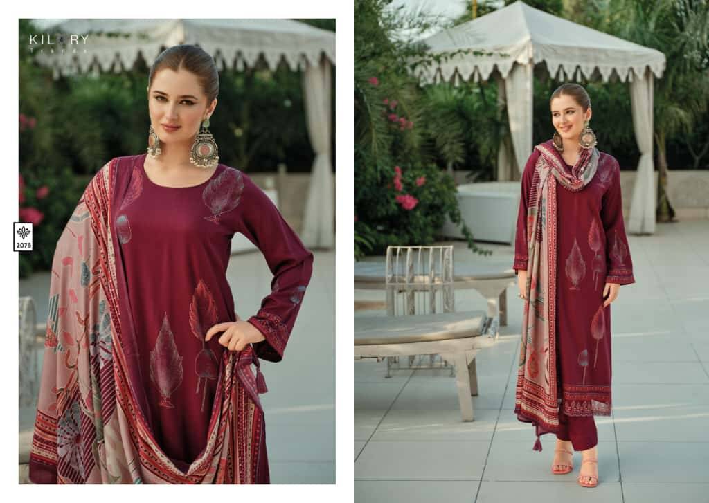 Dahleez By Kilory 2071 To 2076 Series Beautiful Festive Suits Colorful Stylish Fancy Casual Wear & Ethnic Wear Pure Viscose Pashmina Dresses At Wholesale Price