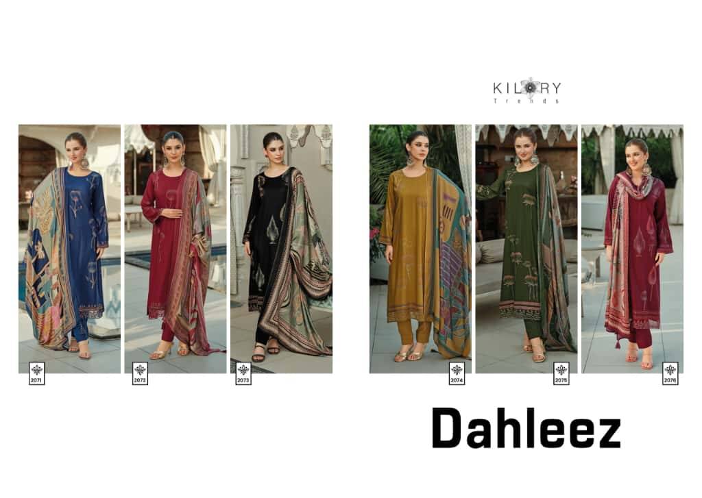 Dahleez By Kilory 2071 To 2076 Series Beautiful Festive Suits Colorful Stylish Fancy Casual Wear & Ethnic Wear Pure Viscose Pashmina Dresses At Wholesale Price