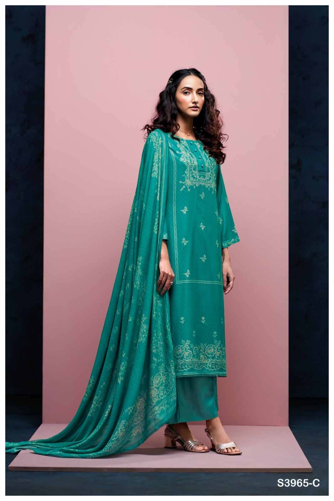 Shambhavi-3965 By Ganga Fashion 3965-A To 3965-D Series Beautiful Festive Suits Stylish Colorful Fancy Casual Wear & Ethnic Wear Premium Pashmina Print Dresses At Wholesale Price