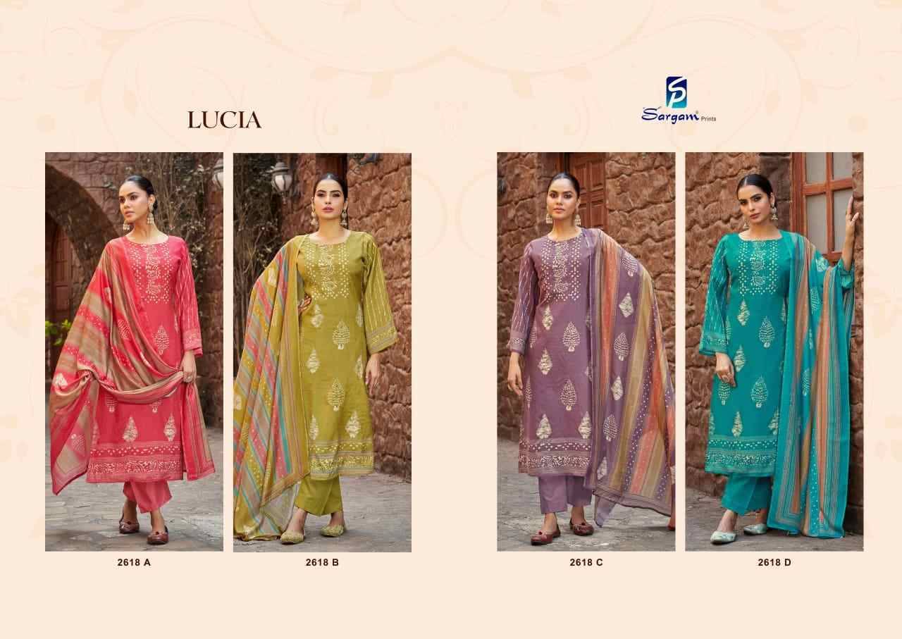 Lucia By Sargam Prints 2618-A To 2618-D Series Beautiful Festive Suits Stylish Fancy Colorful Casual Wear & Ethnic Wear Premium Bemberg Muslin Dresses At Wholesale Price