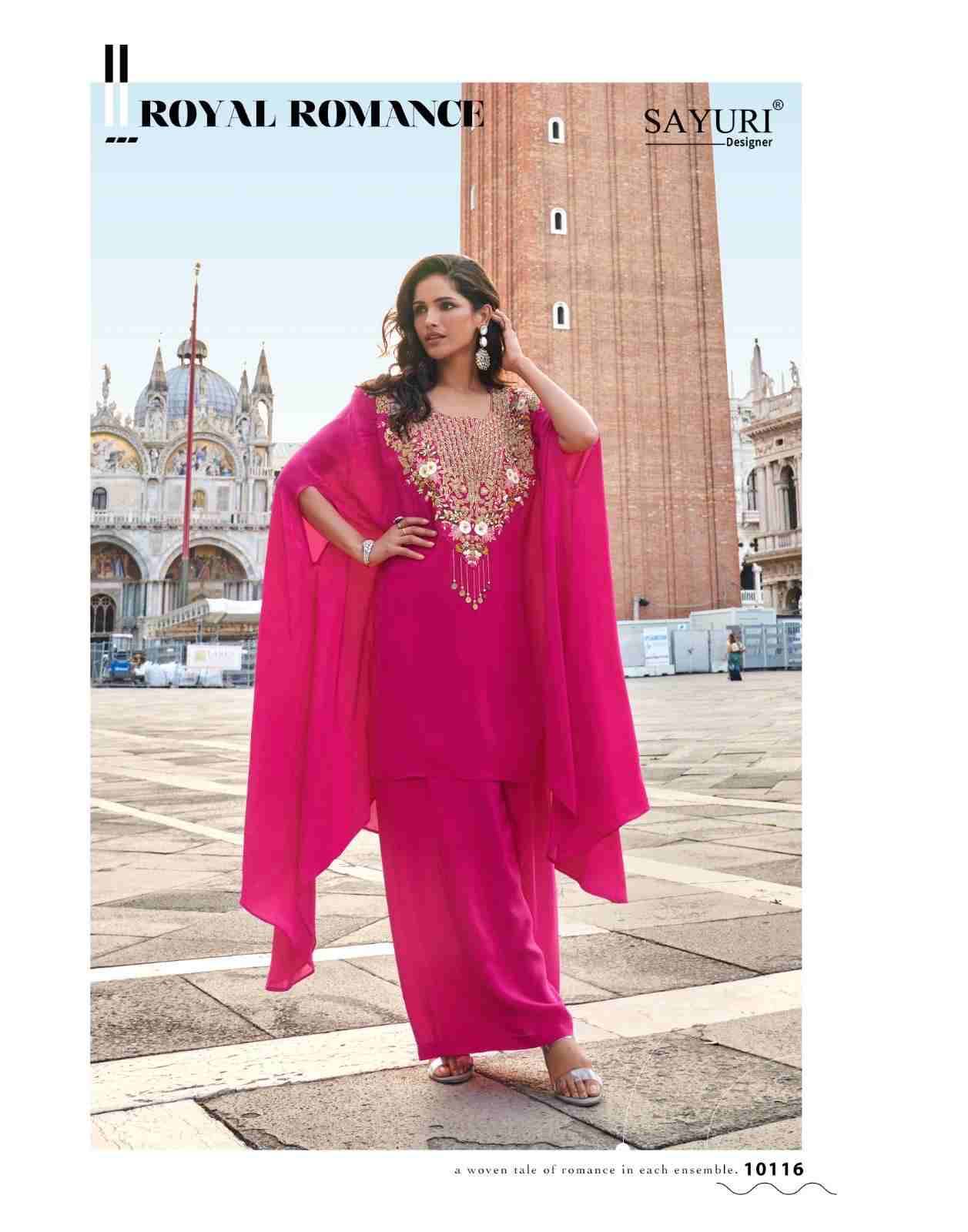 Avika By Sayuri 10116 To 10118 Series Designer Stylish Fancy Colorful Beautiful Party Wear & Ethnic Wear Collection Crepe Silk Tops With Bottom At Wholesale Price