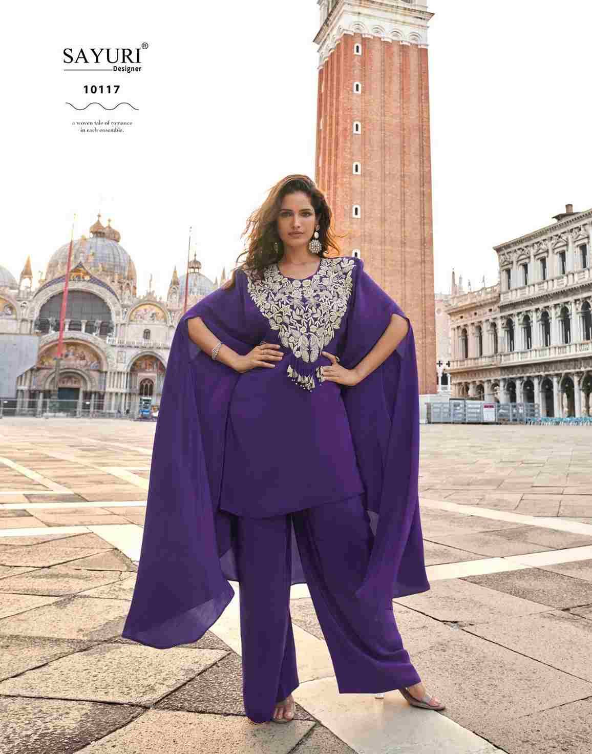 Avika By Sayuri 10116 To 10118 Series Designer Stylish Fancy Colorful Beautiful Party Wear & Ethnic Wear Collection Crepe Silk Tops With Bottom At Wholesale Price