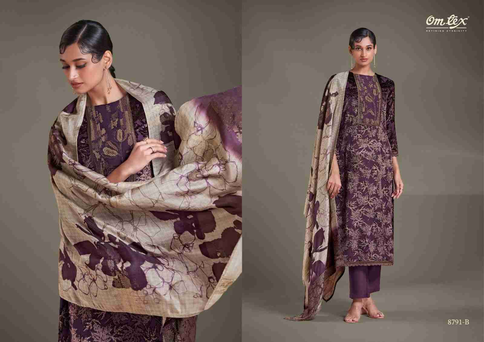 Layla By Om Tex 8791-A To 8791-C Series Beautiful Festive Suits Colorful Stylish Fancy Casual Wear & Ethnic Wear Velvet Brasso Dresses At Wholesale Price