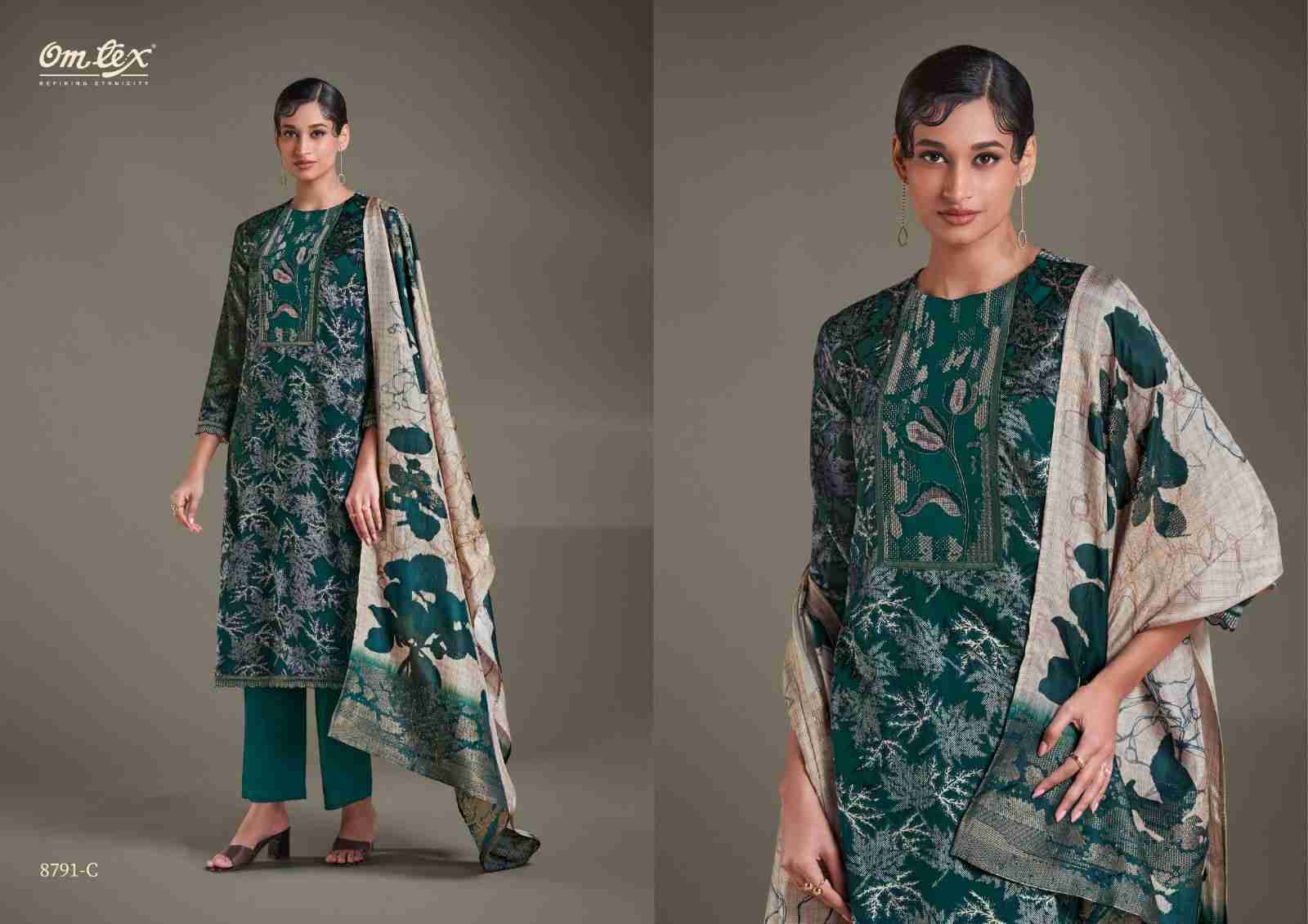 Layla By Om Tex 8791-A To 8791-C Series Beautiful Festive Suits Colorful Stylish Fancy Casual Wear & Ethnic Wear Velvet Brasso Dresses At Wholesale Price