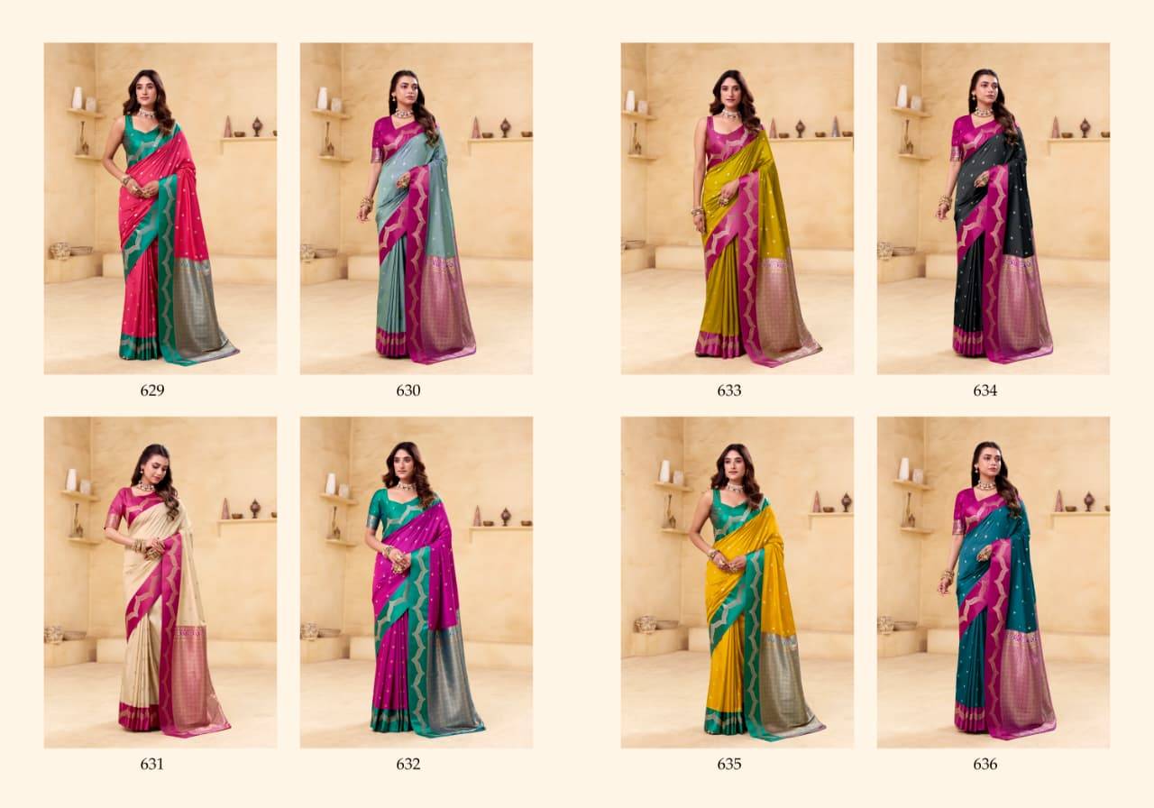 Saraswati Ghat By Rajpath 629 To 636 Series Indian Traditional Wear Collection Beautiful Stylish Fancy Colorful Party Wear & Occasional Wear Soft Satin Silk Sarees At Wholesale Price