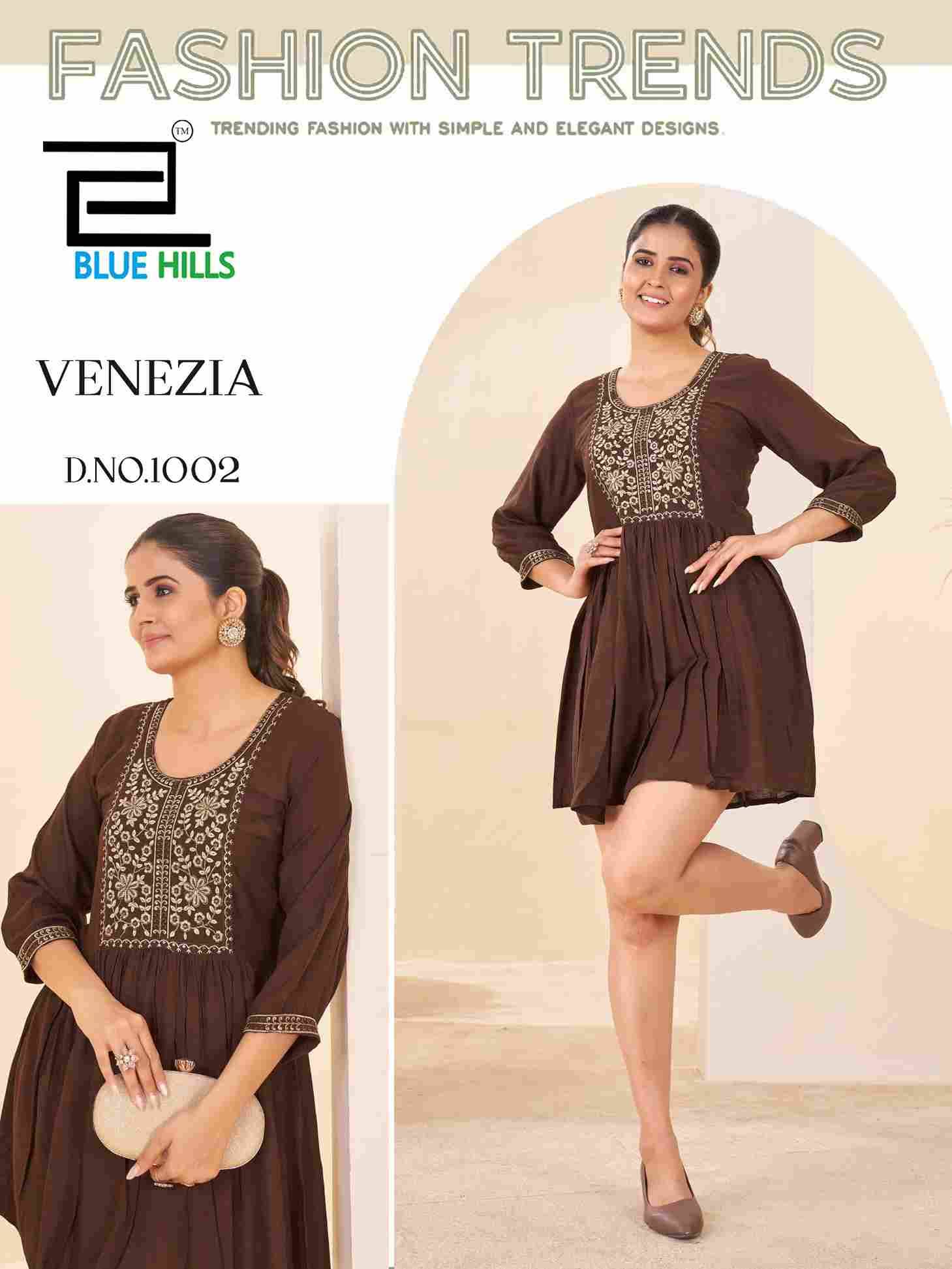 Venezia By Blue Hills 1001 To 1004 Series Designer Stylish Fancy Colorful Beautiful Party Wear & Ethnic Wear Collection Heavy Rayon Kurtis At Wholesale Price