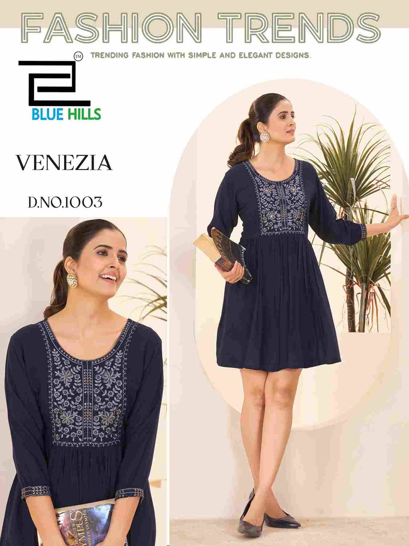 Venezia By Blue Hills 1001 To 1004 Series Designer Stylish Fancy Colorful Beautiful Party Wear & Ethnic Wear Collection Heavy Rayon Kurtis At Wholesale Price
