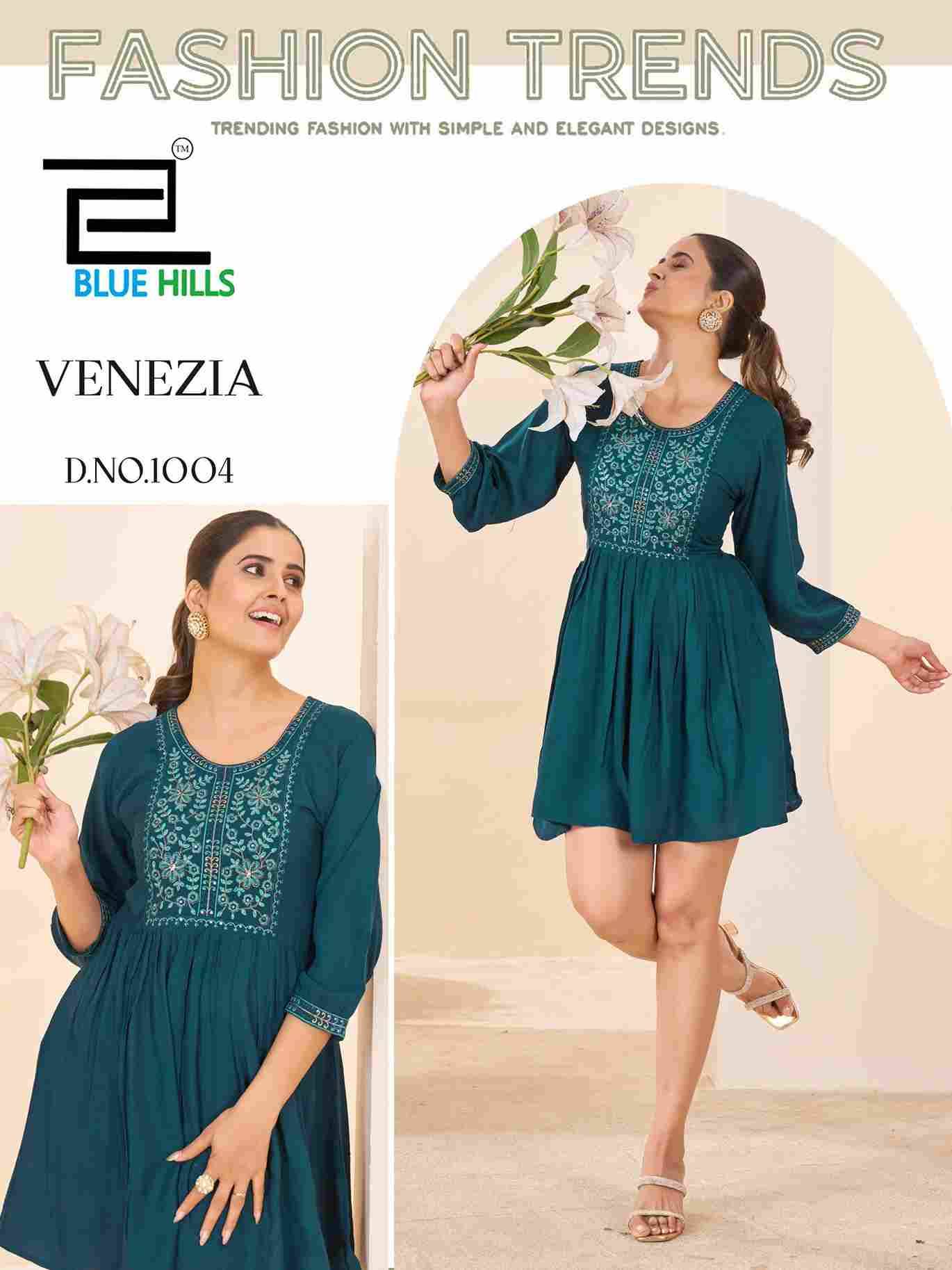 Venezia By Blue Hills 1001 To 1004 Series Designer Stylish Fancy Colorful Beautiful Party Wear & Ethnic Wear Collection Heavy Rayon Kurtis At Wholesale Price