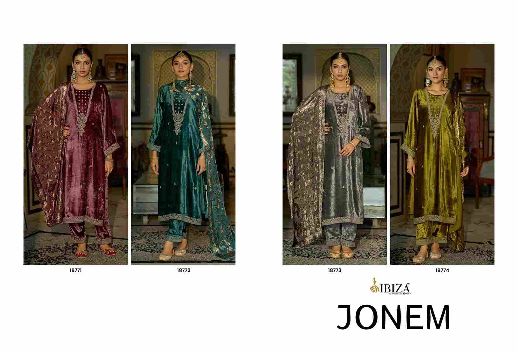 Jonem By Ibiza 18771 To 18774 Series Beautiful Festive Suits Colorful Stylish Fancy Casual Wear & Ethnic Wear Pure Viscose Velvet Dresses At Wholesale Price