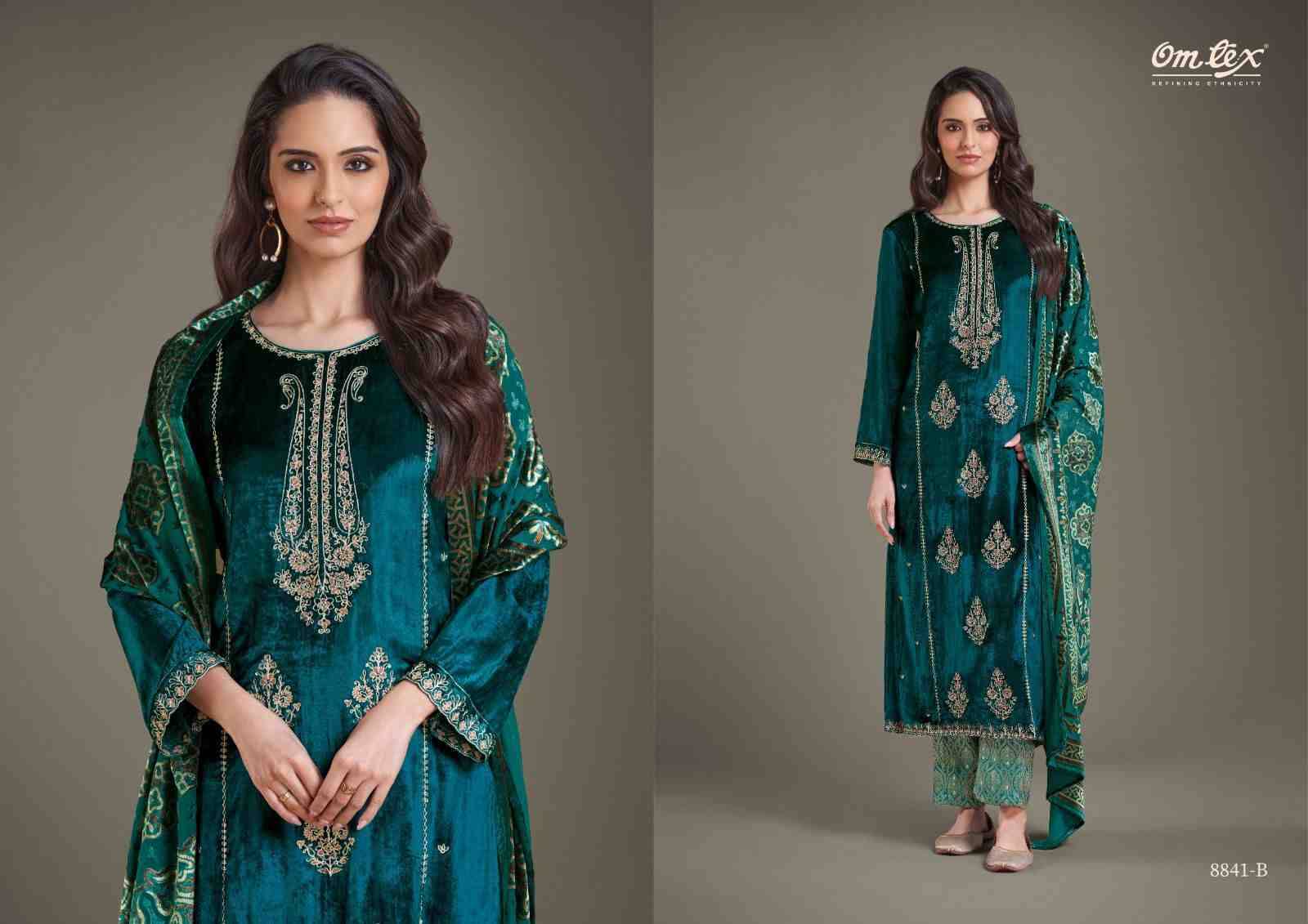 Ritha Vol-28 By Om Tex 8841-A To 8841-D Series Beautiful Festive Suits Colorful Stylish Fancy Casual Wear & Ethnic Wear Viscose Velvet Dresses At Wholesale Price
