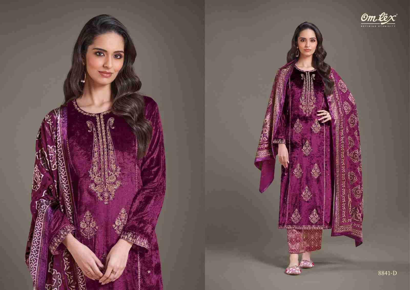 Ritha Vol-28 By Om Tex 8841-A To 8841-D Series Beautiful Festive Suits Colorful Stylish Fancy Casual Wear & Ethnic Wear Viscose Velvet Dresses At Wholesale Price