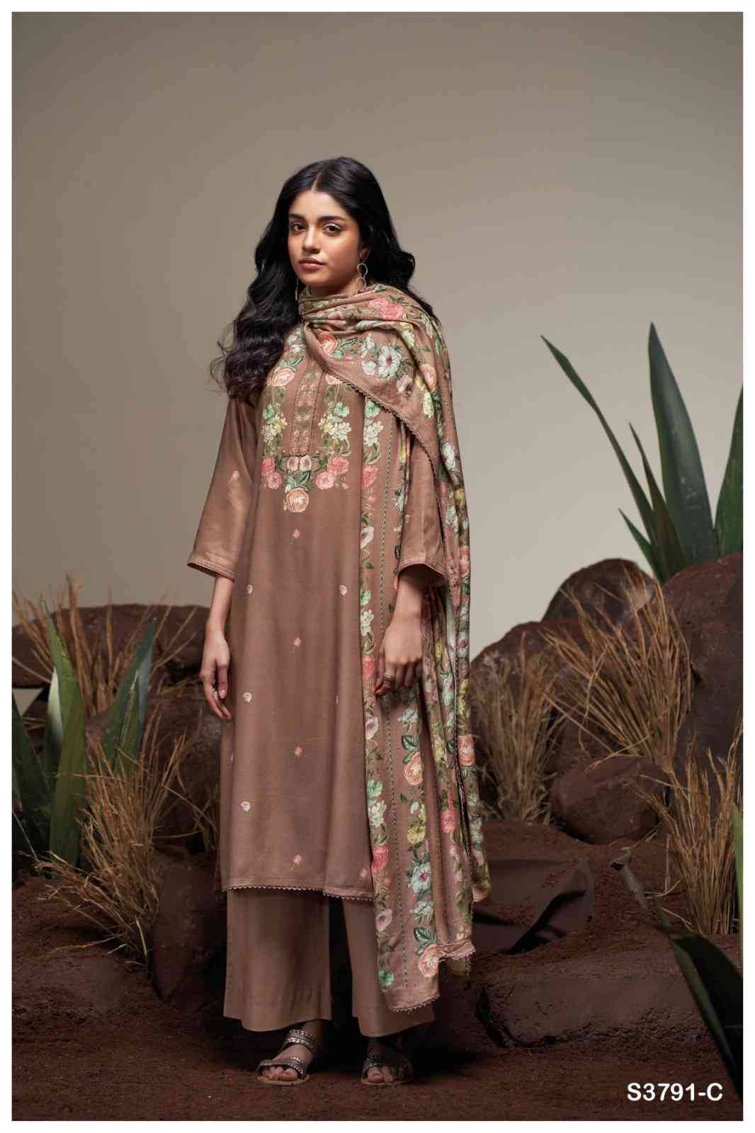 Caelia-3791 By Ganga Fashion 3791-A To 3791-D Series Beautiful Festive Suits Stylish Colorful Fancy Casual Wear & Ethnic Wear Premium Pashmina Print Dresses At Wholesale Price