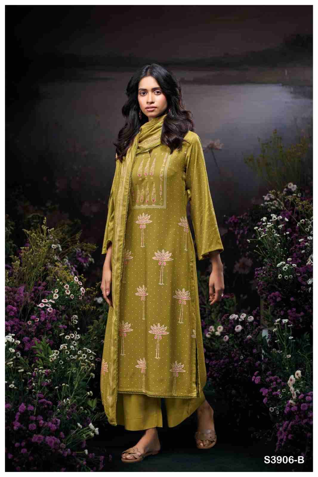Bailyn-3906 By Ganga Fashion 3906-A To 3906-D Series Beautiful Festive Suits Stylish Colorful Fancy Casual Wear & Ethnic Wear Premium Pashmina Print Dresses At Wholesale Price