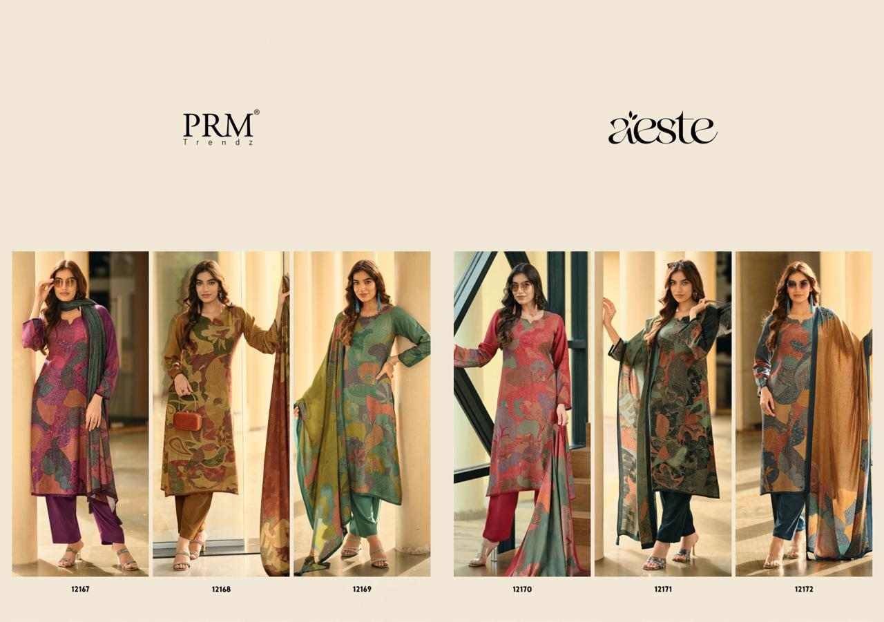 Aeste By PRM Trendz 12167 To 12172 Series Beautiful Festive Suits Colorful Stylish Fancy Casual Wear & Ethnic Wear Pure Viscose Pashmina Dresses At Wholesale Price