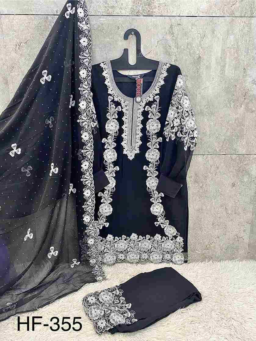 Hoor Tex Hit Design HF-355 Colours By Hoor Tex HF-355-A To HF-355-B Series Designer Festive Pakistani Suits Collection Beautiful Stylish Fancy Colorful Party Wear & Occasional Wear Heavy Georgette With Embroidered Dresses At Wholesale Price