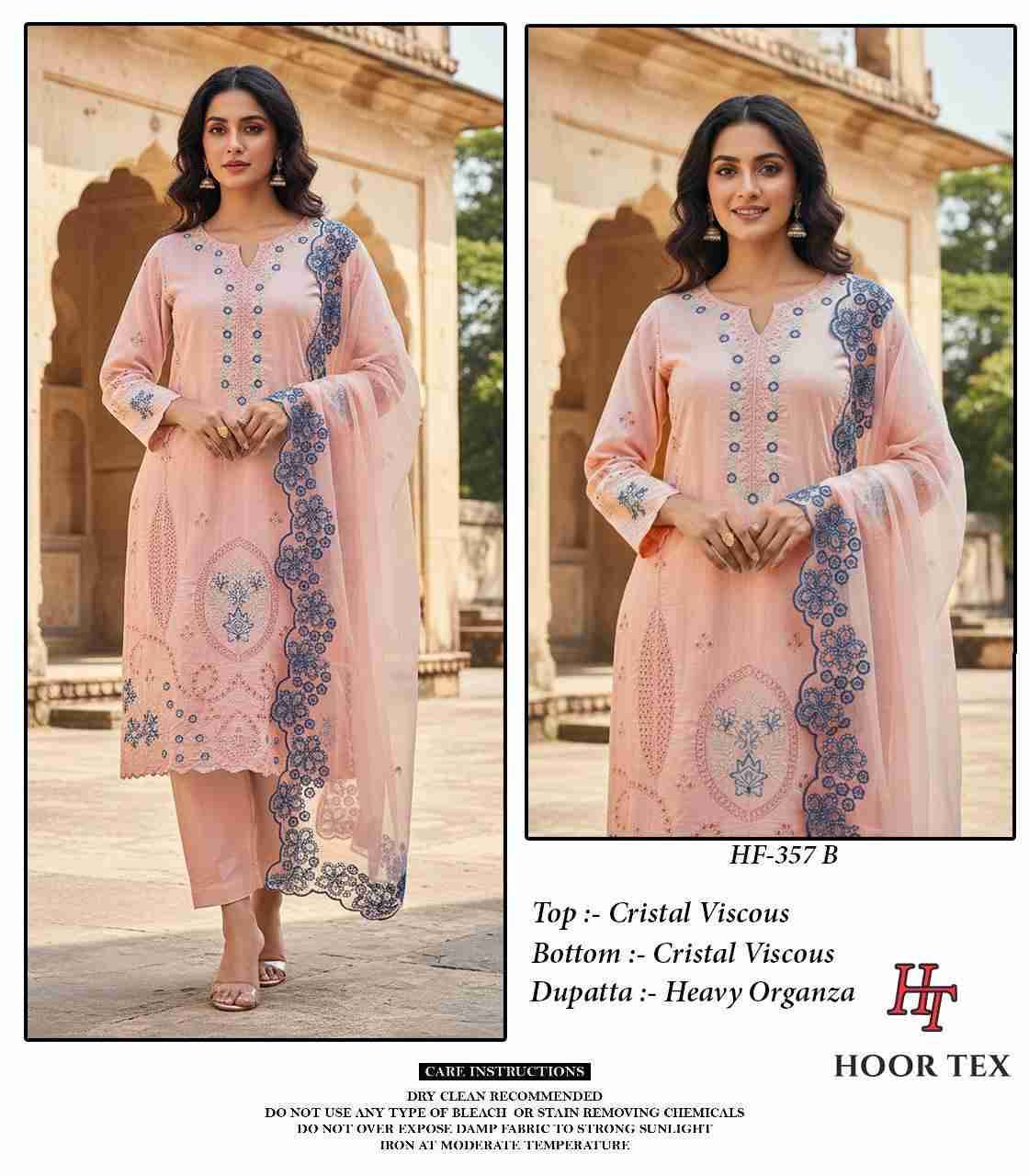 Hoor Tex Hit Design HF-357 Colours By Hoor Tex HF-357-A To HF-357-D Series Designer Festive Pakistani Suits Collection Beautiful Stylish Fancy Colorful Party Wear & Occasional Wear Heavy Viscose With Embroidered Dresses At Wholesale Price