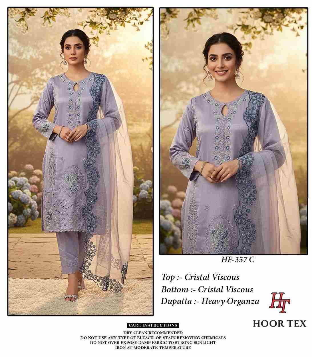 Hoor Tex Hit Design HF-357 Colours By Hoor Tex HF-357-A To HF-357-D Series Designer Festive Pakistani Suits Collection Beautiful Stylish Fancy Colorful Party Wear & Occasional Wear Heavy Viscose With Embroidered Dresses At Wholesale Price