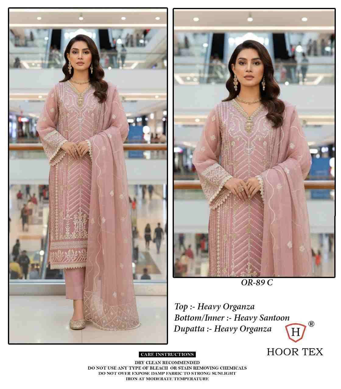 Hoor Tex Hit Design OR-89 Colours By Hoor Tex OR-89-A To OR-89-D Series Beautiful Pakistani Suits Stylish Colorful Fancy Casual Wear & Ethnic Wear Heavy Organza Embroidered Dresses At Wholesale Price
