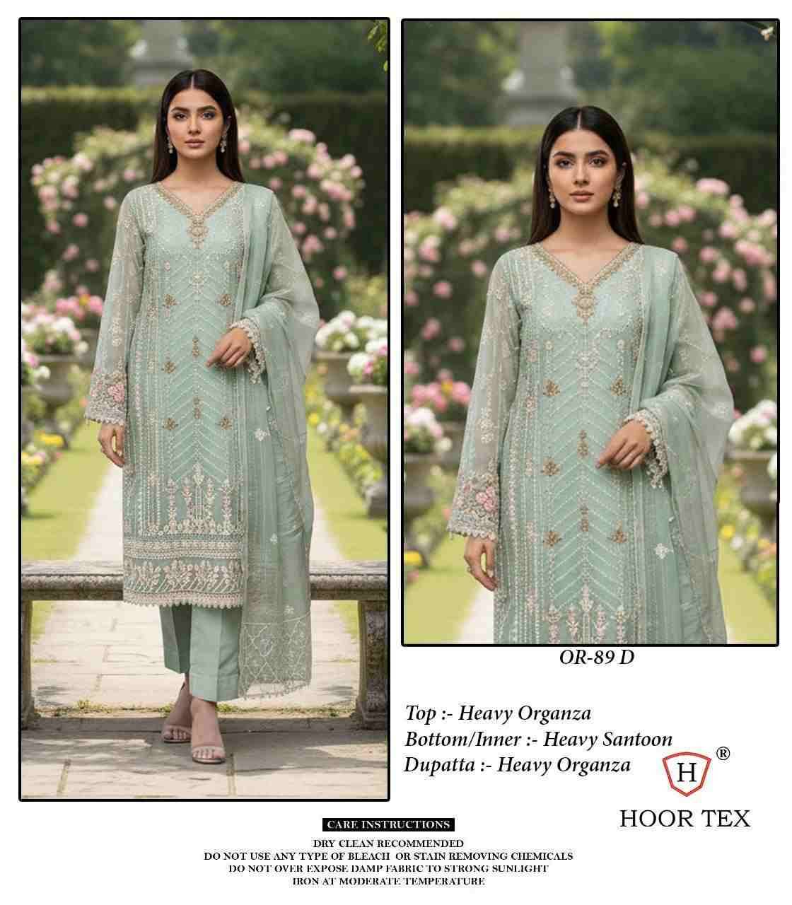 Hoor Tex Hit Design OR-89 Colours By Hoor Tex OR-89-A To OR-89-D Series Beautiful Pakistani Suits Stylish Colorful Fancy Casual Wear & Ethnic Wear Heavy Organza Embroidered Dresses At Wholesale Price