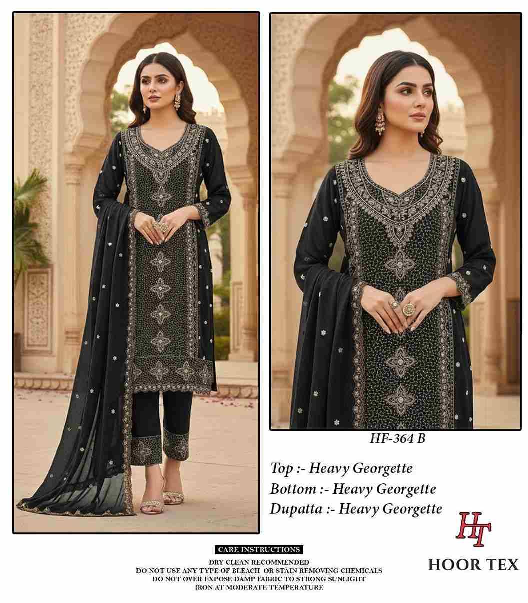 Hoor Tex Hit Design HF-364 Colours By Hoor Tex HF-364-A To HF-364-D Series Designer Festive Pakistani Suits Collection Beautiful Stylish Fancy Colorful Party Wear & Occasional Wear Heavy Georgette With Embroidered Dresses At Wholesale Price