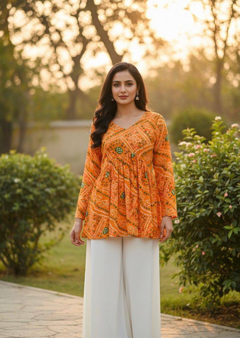 Bandhej By Kaamiri 01 To 07 Series Designer Stylish Fancy Colorful Beautiful Party Wear & Ethnic Wear Collection Pure Georgette Tops At Wholesale Price