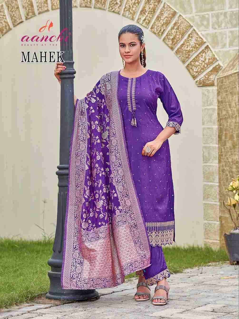 Mahek By Aanchi 01 To 03 Series Beautiful Suits Colorful Stylish Fancy Casual Wear & Ethnic Wear Roman Shimmer Dresses At Wholesale Price