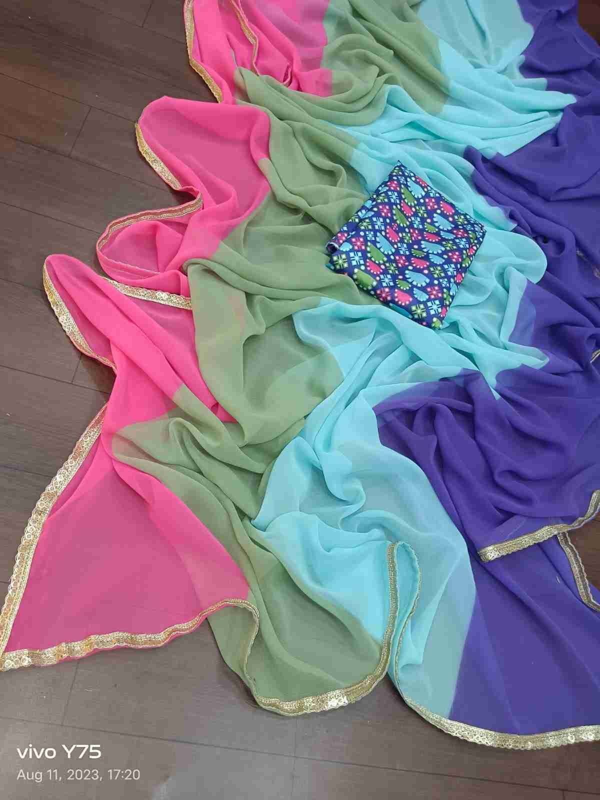 Pc-32 By Fashid Wholesale Indian Traditional Wear Collection Beautiful Stylish Fancy Colorful Party Wear & Occasional Wear Premium Georgette Sarees At Wholesale Price