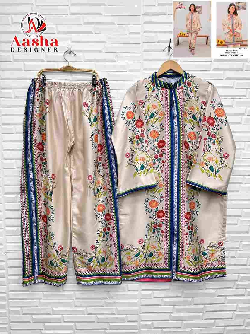 Turkis Vol-11 By Aasha Designer 10041 To 10044 Series Designer Stylish Fancy Colorful Beautiful Casual Wear & Ethnic Wear Modal Satin Co-Ords At Wholesale Price