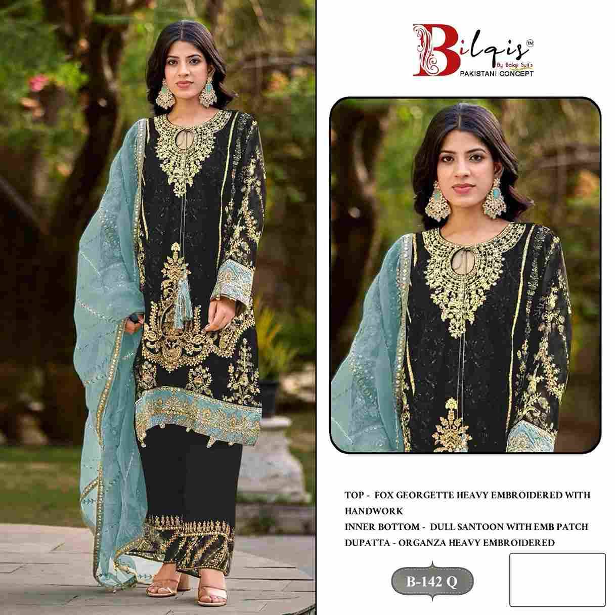 Bilqis 142 Colours Vol-9 By Bilqis 142-Q To 142-T Series Beautiful Pakistani Suits Stylish Fancy Colorful Party Wear & Occasional Wear Faux Georgette Embroidery Dresses At Wholesale Price