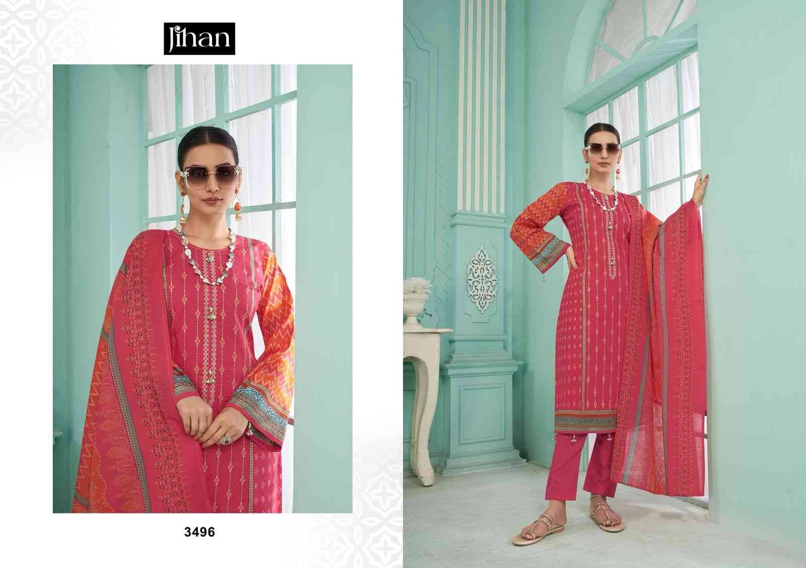 Crafted Elegance Vol-2 By Jihan 3496 To 3499 Series Designer Pakistani Suits Beautiful Fancy Stylish Colorful Party Wear & Occasional Wear Pure Lawn Dresses At Wholesale Price