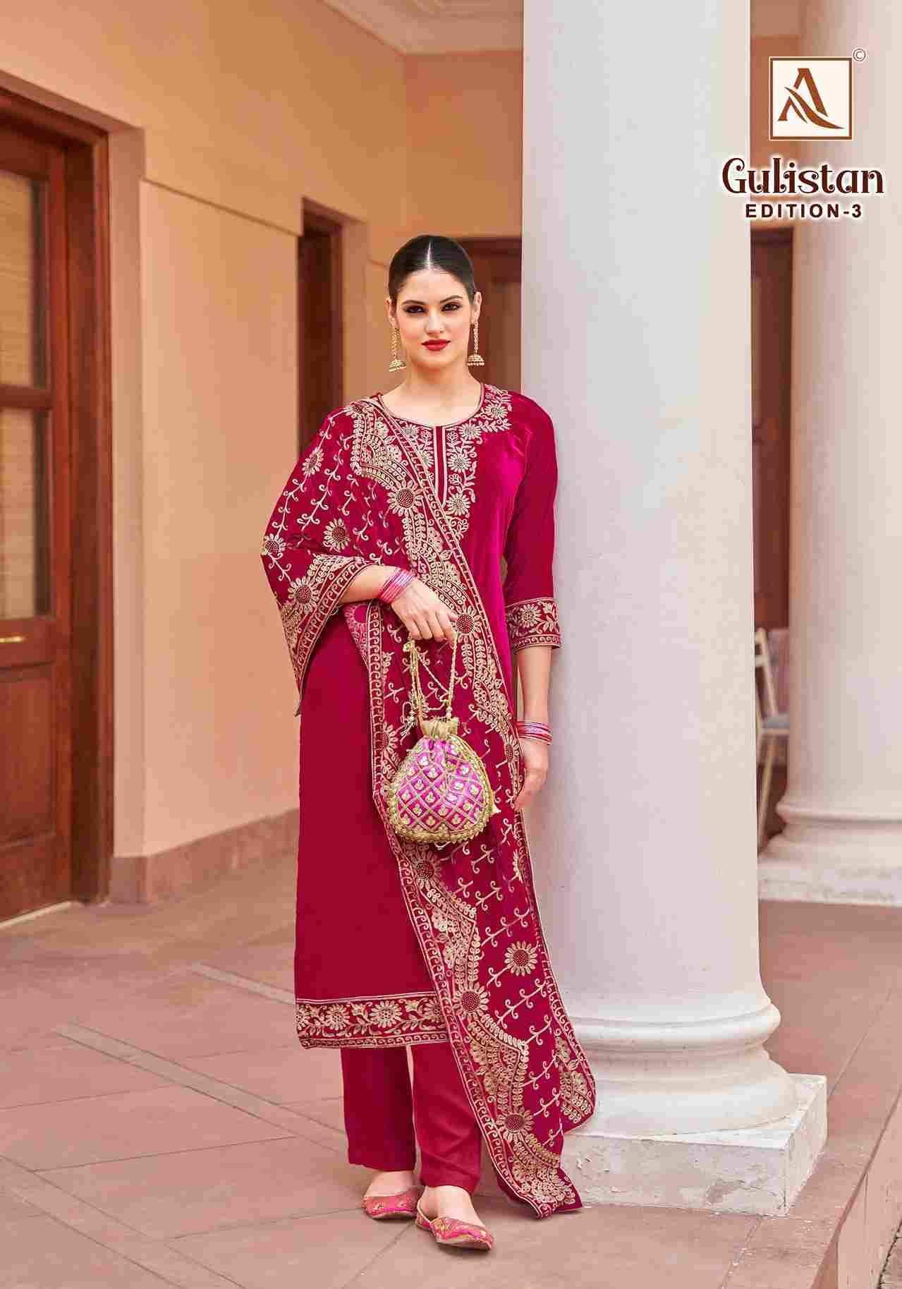 Gulistan Vol-3 By Alok Suit 1699-001 To 1699-006 Series Beautiful Festive Suits Stylish Fancy Colorful Casual Wear & Ethnic Wear Pure Velvet Dresses At Wholesale Price