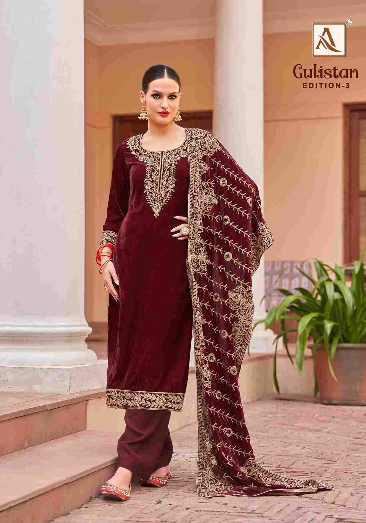 Gulistan Vol-3 By Alok Suit 1699-001 To 1699-006 Series Beautiful Festive Suits Stylish Fancy Colorful Casual Wear & Ethnic Wear Pure Velvet Dresses At Wholesale Price