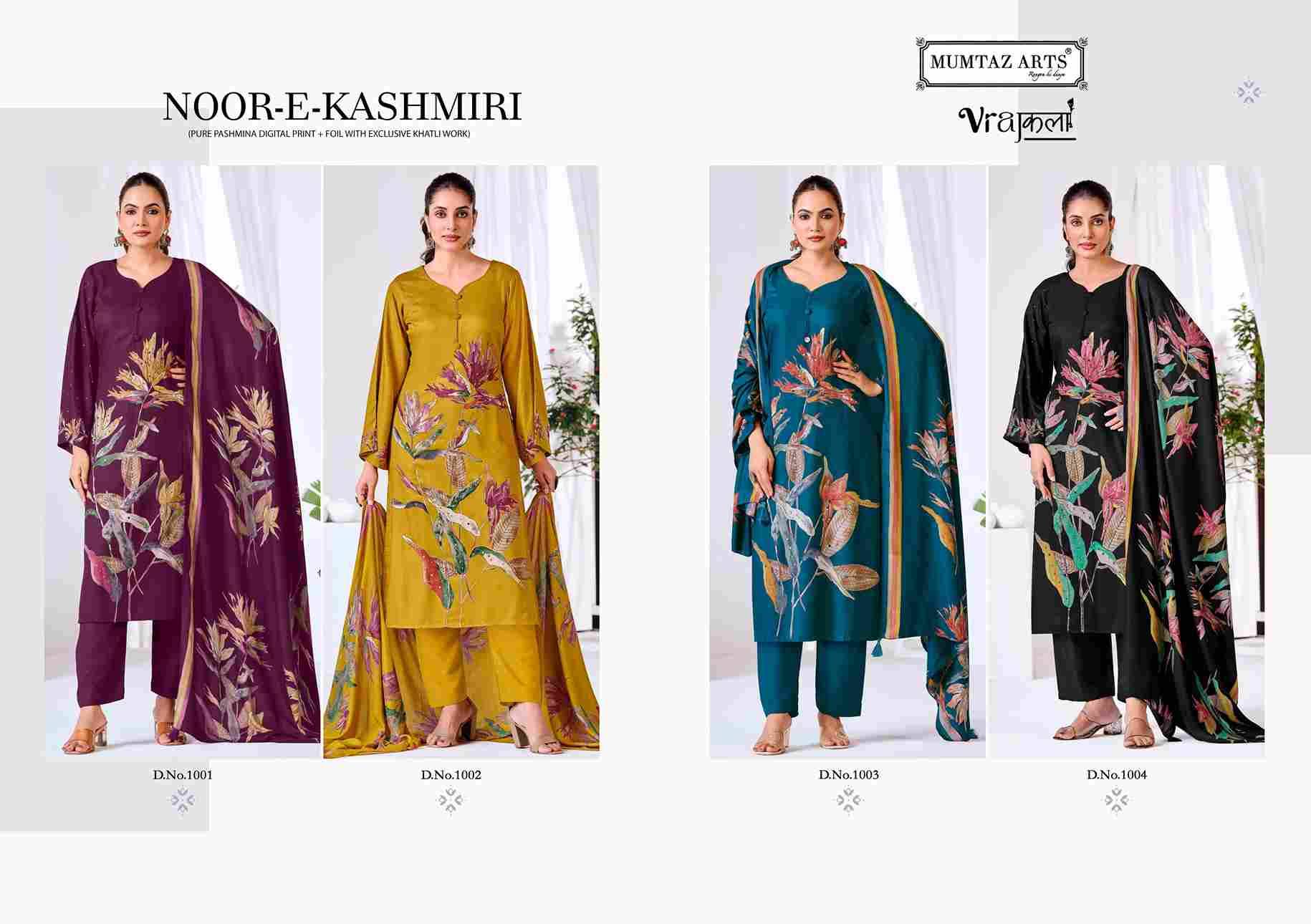 Noor-E-Kashmiri By Mumtaz Arts 1001 To 1004 Series Beautiful Festive Suits Stylish Fancy Colorful Casual Wear & Ethnic Wear Pure Viscose Pashmina Print Dresses At Wholesale Price