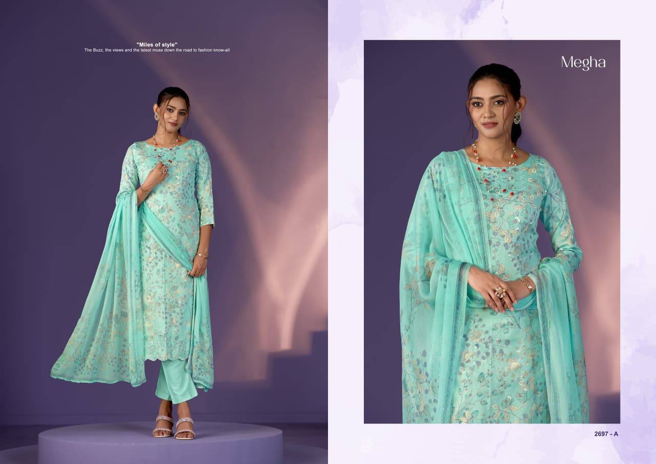 Megha By Sargam Prints 2697-A To 2697-D Series Beautiful Festive Suits Stylish Fancy Colorful Casual Wear & Ethnic Wear Pure Jam Dresses At Wholesale Price