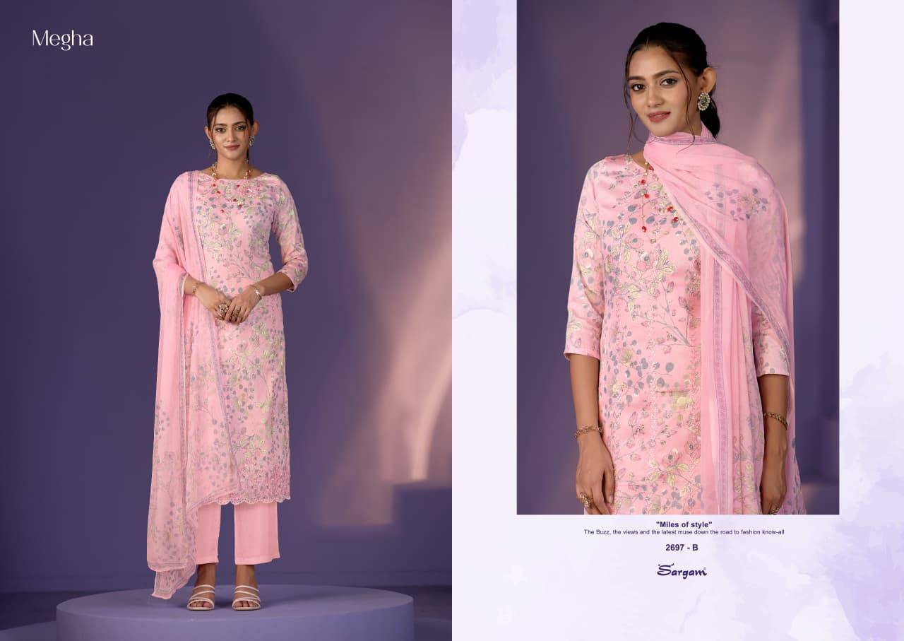 Megha By Sargam Prints 2697-A To 2697-D Series Beautiful Festive Suits Stylish Fancy Colorful Casual Wear & Ethnic Wear Pure Jam Dresses At Wholesale Price