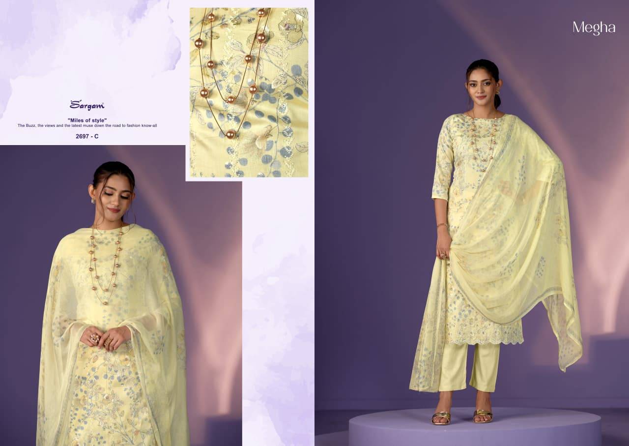 Megha By Sargam Prints 2697-A To 2697-D Series Beautiful Festive Suits Stylish Fancy Colorful Casual Wear & Ethnic Wear Pure Jam Dresses At Wholesale Price