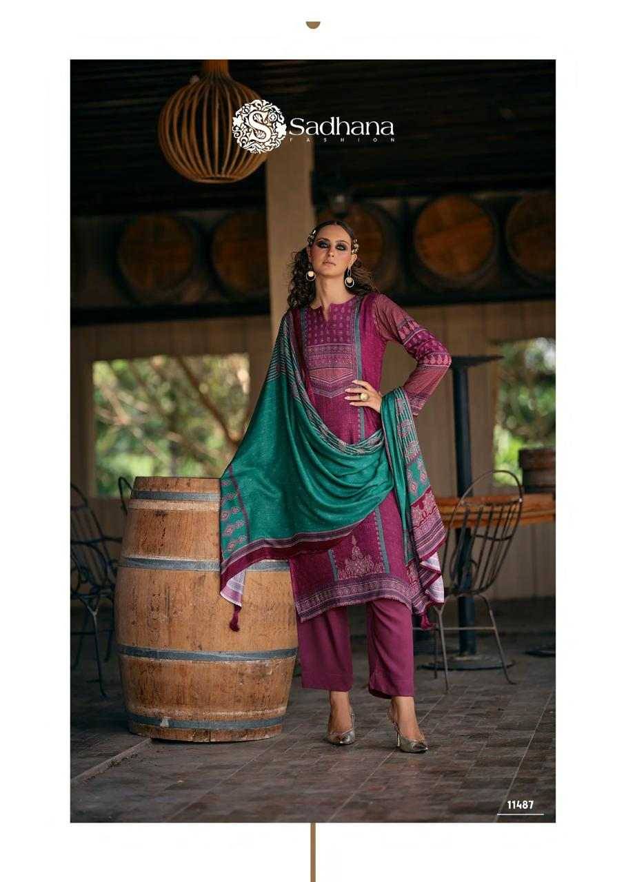 Serene By Sadhana Fashion 11482 To 11487 Series Designer Festive Suits Beautiful Fancy Stylish Colorful Party Wear & Occasional Wear Pure Viscose Pashmina Print Dresses At Wholesale Price