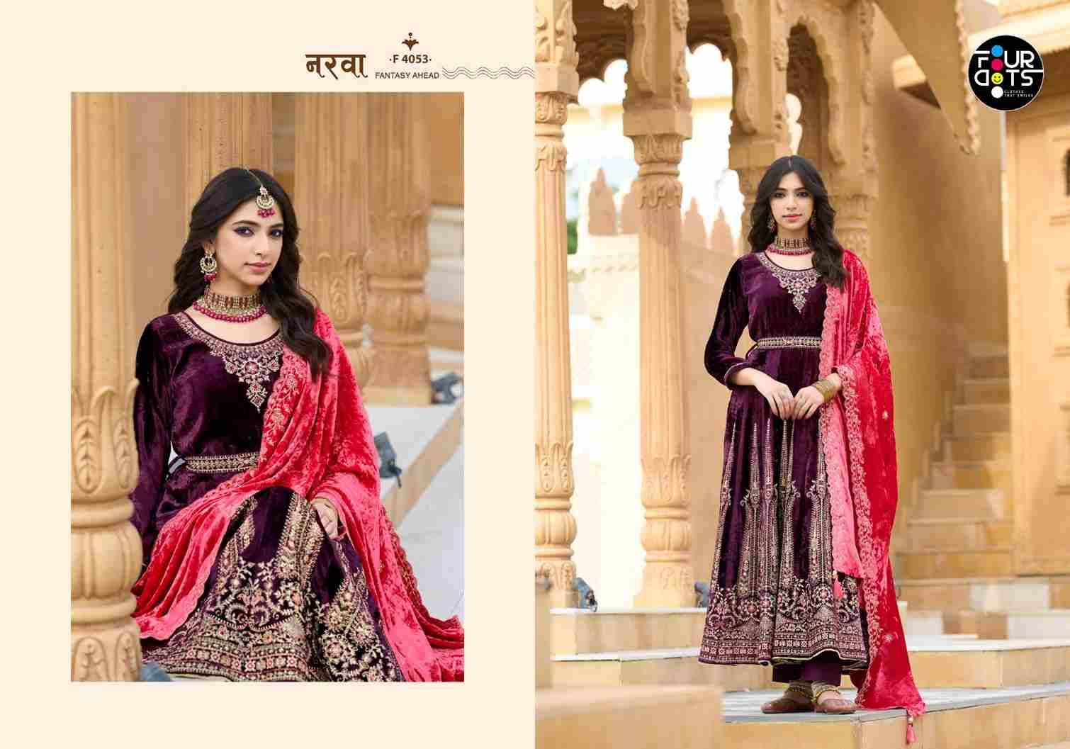 Anarkali By Four Dots 4051 To 4054 Series Designer Stylish Anarkali Fancy Colorful Beautiful Party Wear & Ethnic Wear Collection Viscose Pashmina Jacquard Dresses At Wholesale Price