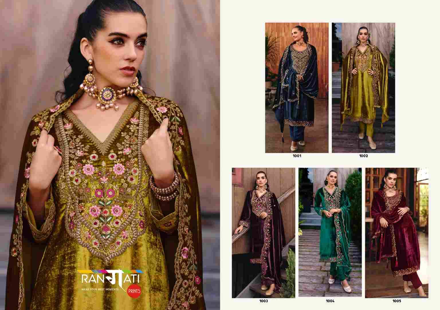 Seher By Rangati 1001 To 1005 Series Designer Festive Suits Beautiful Fancy Colorful Stylish Party Wear & Occasional Wear Silk Velvet Dresses At Wholesale Price