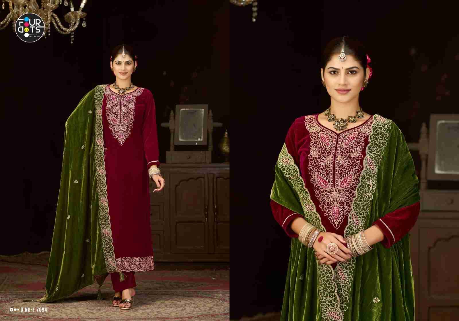 Vivica By Four Dots 4071 To 4074 Series Designer Stylish Fancy Colorful Beautiful Party Wear & Ethnic Wear Collection Viscose Pashmina Dresses At Wholesale Price
